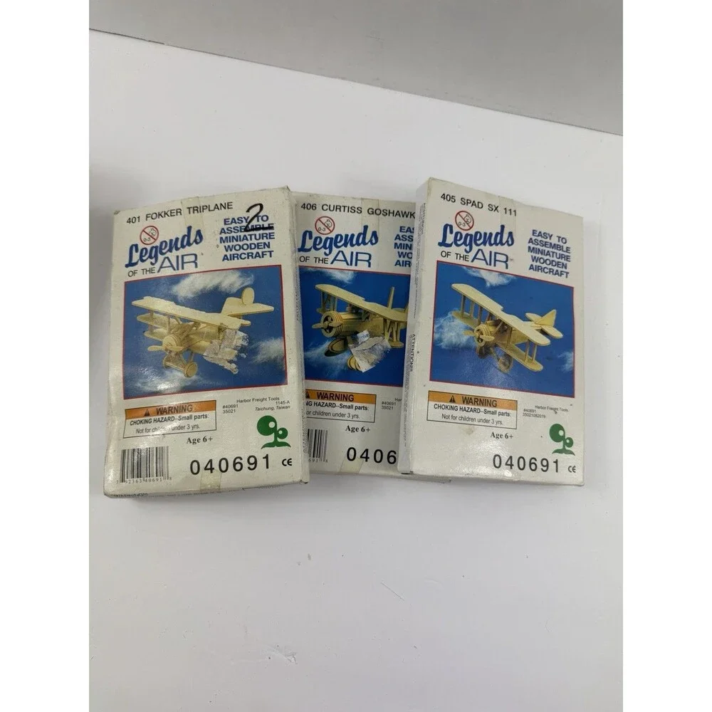 LEGENDS OF THE AIR Model Miniature Wooden Aircraft Kits Lot of 3 New Old Stock